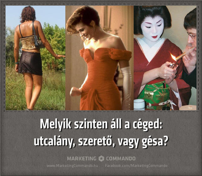 Utcalány vagy luxusprosti - melyik szinten áll a céged? Utcalány vagy luxusprosti - melyik szinten áll a céged?