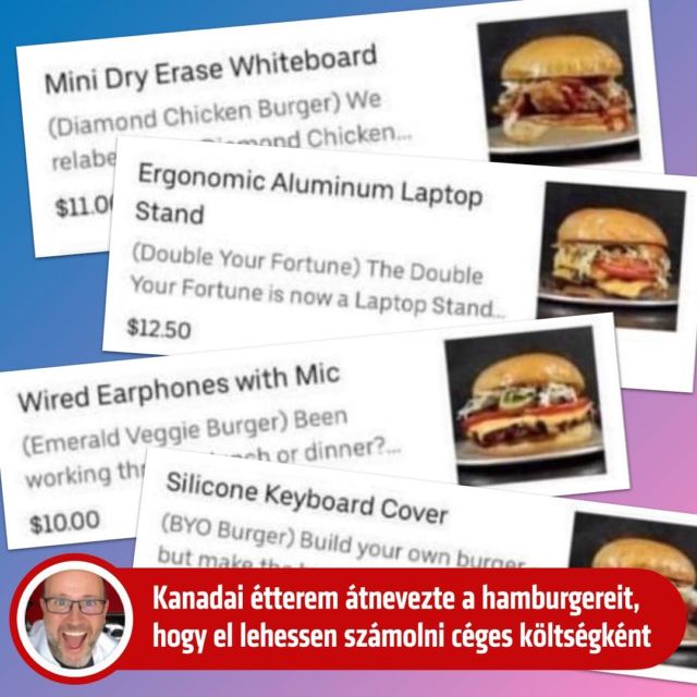 Egy kis gerilla marketing fogás, 3 tanulsággal. "Szilikon billentyűzetvédő", "Ergonomikus alumínium laptop állvány", és ehhez hasonló neveket adott a hamburgereinek Ontario-ban egy étterem, hogy a környékbeli irodaházakból aki leugrik ebédelni, az a pénzügynél elszámolhassa az ebédjét, mintha az egy irodaszer költség lenne.

Hadd vonjak le 3 tanulságot, amire lehet, hogy nem mindenki gondol egyből:

1️⃣ A gerilla marketing működik! Nyilván senki nem fog ezzel adót csalni, ez nem erről szól! Ez arról szól, hogy a vevőid röhögjenek egyet, és ezért jobban kötődjenek a cégedhez - plusz ha még beesik egy bónusz világsajtó megjelenés, azt köszönjük szépen. Olvass Jay Conrad Levinson-t: lehet, hogy 1985-ös könyv, de mivel a világ nagy része már elfelejtette, ideje leporolni, mert újra újként fog hatni belőle minden ötlet.

2️⃣ A legnehezebb lépés mindig ez: az ötlettől -> a megvalósításig. Ilyen "hülye" ötlete mindenkinek van! Épp ezért minden ötlet önmagában fcnk nullát ér! A zsenialitás tudod kié? Aki ebben az étteremben fogta ezt az ötletet, megírta egy emailbe, elküldte a grafikusuknak, hogy "csináld meg és nyomtasd ki 50 példányban az új menüt". A világot a megcsinálók viszik előre!

3️⃣ Ha ez egy veszprémi étterem lenne, garantálom, hogy jönnének a "Magyarország így szeretlek" kommentek 🤮 Hogy én ettől hogy kiakadok mindig! Aki ezt mondja, az egyszerűen csak nem utazott még eleget! Amire ő azt hiszi, hogy hungarikum (pláne, ha valami negatív: ügyeskedés, irigykedés stb), akkor jobb ha tudod: a jelenség globális, max minimális eltéréssel per ország. Lci ne rontsd indokolatlanul az országimázst, így is van mit rajta javítani!

Hajrá globális gerilla marketing megvalósító vállalkozó elvtársaim!